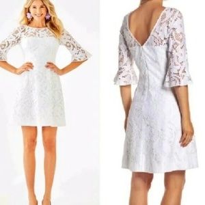 🏷️ NWT Lilly Pulitzer Resort White Allyson Floral Vines Lace Casual Mini Dress